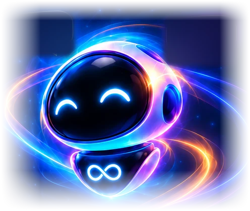 Marin, the glowing AI character from TMS, smiling